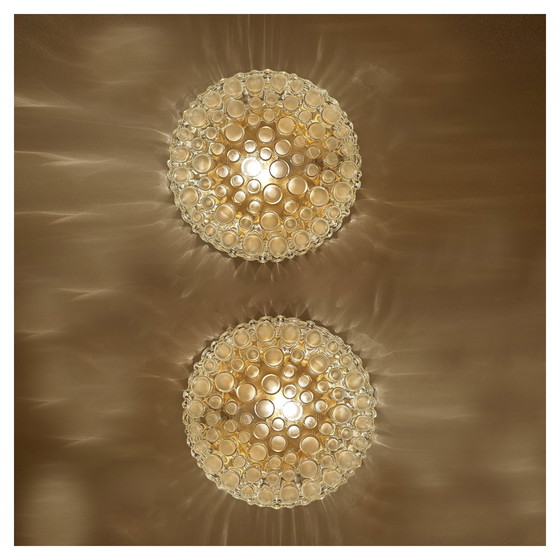 Image 1 of 2X Vintage Bubble Glass Wall Lights