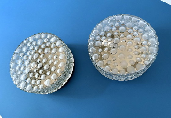 Image 1 of 2X Vintage Bubble Glass Wall Lights