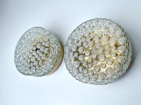 Image 1 of 2X Vintage Bubble Glass Wall Lights