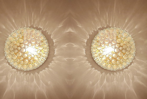 Image 1 of 2X Vintage Bubble Glass Wall Lights