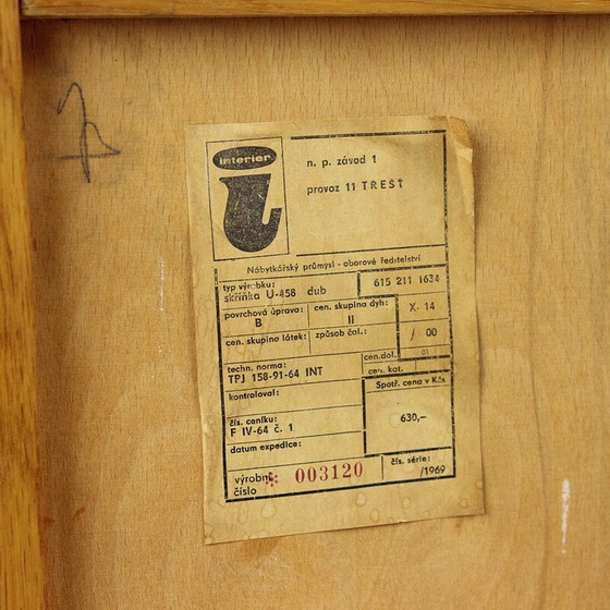 Image 1 of Vintage Type U 460 oak sideboard by Jiri Jiroutek for Interier Praha, 1960