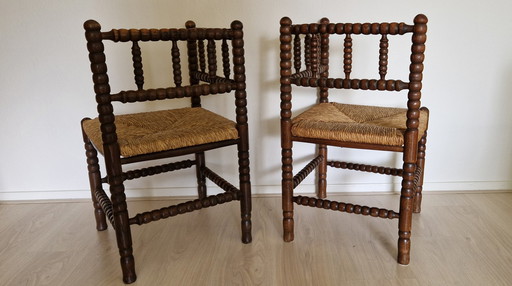 2x Bobbin corner chair