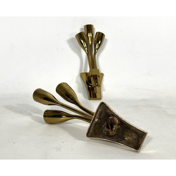 Image 1 of Pair of mid-century Italian brass wall lamps by Lumi Milano, 1960s