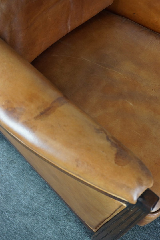 Image 1 of Poltrona in pelle dal design Art Déco