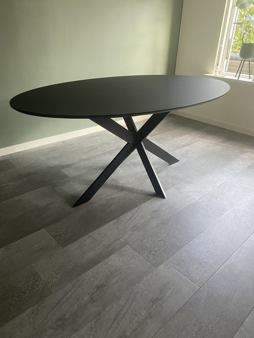 Fenix Nero Ingo Dining Table Oval Matrix Leg Ultra Thin