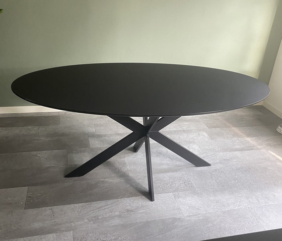 Image 1 of Fenix Nero Ingo Dining Table Oval Matrix Leg Ultra Thin