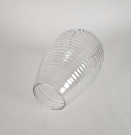 Image 1 of Glass Factory Leerdam - A.D. Copier - Ribbed Vase - Drop-Shaped - Clear Glass - 1953