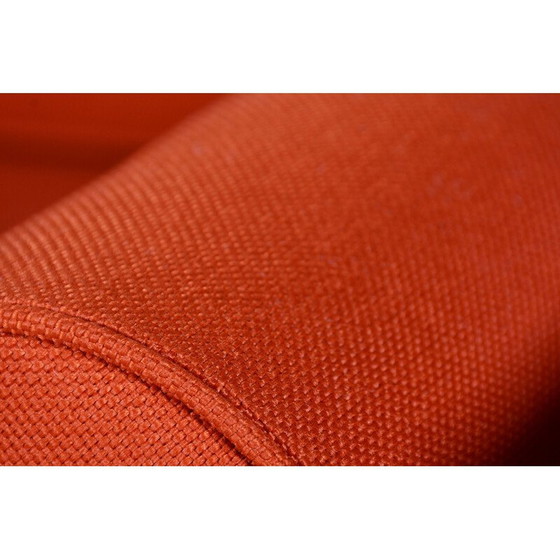 Image 1 of Vintage orange leather sofa by Robert Slezak, Czechoslovakia 1930