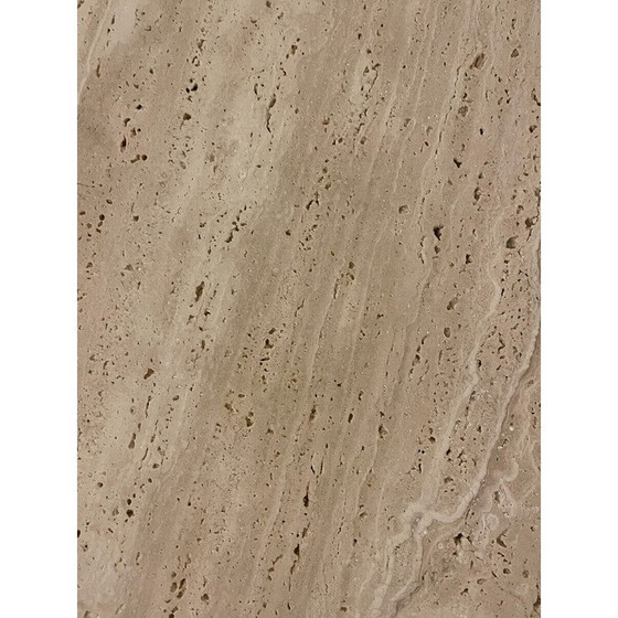 Image 1 of Pair of vintage travertine side tables, Italy