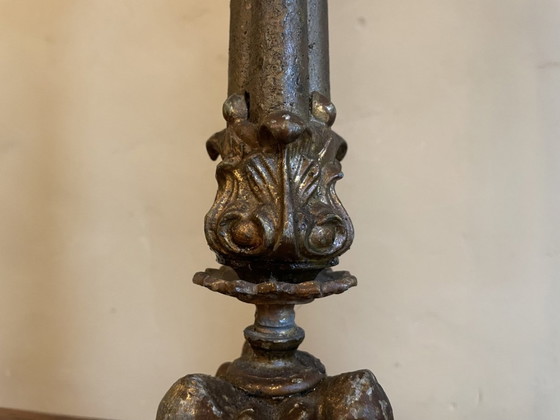 Image 1 of Set 2 X French Church Candlestick Antique