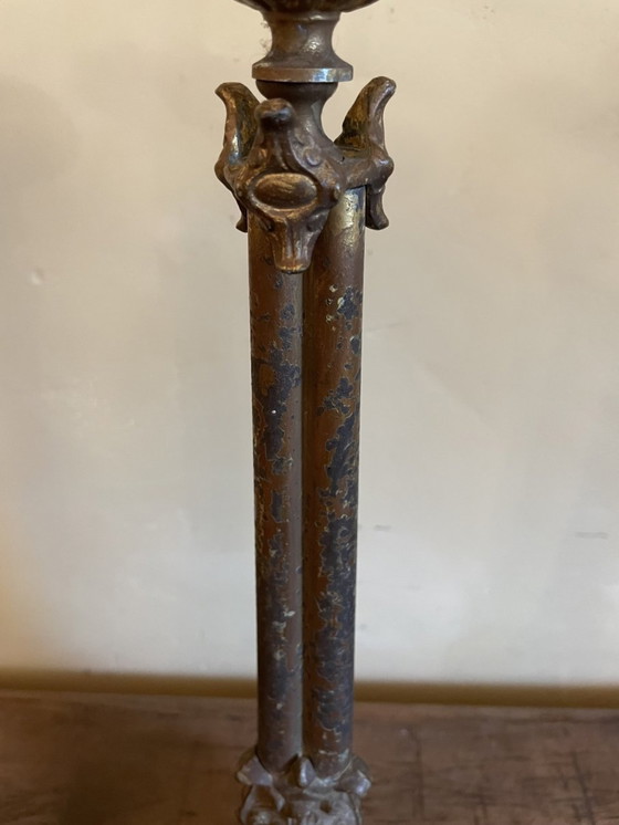 Image 1 of Set 2 X French Church Candlestick Antique