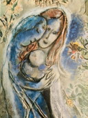 Marc Chagall: "Les Amoureuy En Gris 1956"