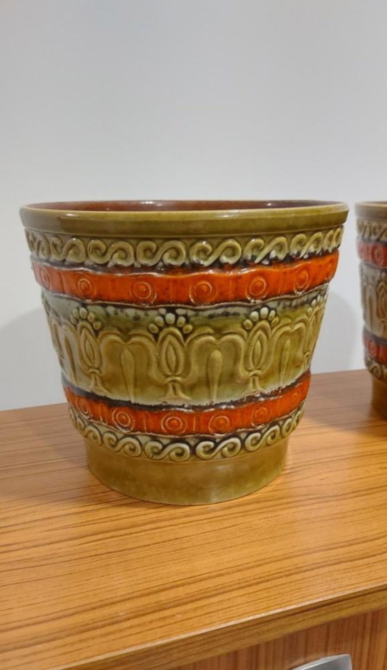 Image 1 of 3x West German 214/21 Flower Pots