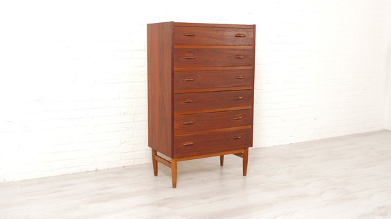 Image 1 of Commode danoise vintage | Teck | 6 tiroirs | 115 Cm