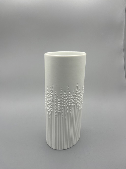 Oval Porcelain Cylindrical Vase By Tapio Wirkkala For Rosenthal Studio-Linie