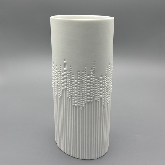 Image 1 of Oval Porcelain Cylindrical Vase By Tapio Wirkkala For Rosenthal Studio-Linie