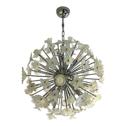 Contemporary "Bouquet" Flowers Murano Glass Sputnik Chandelier