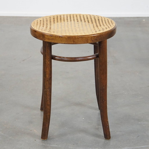 Vintage Stool With Wicker Seat