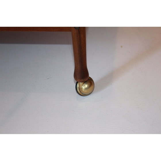 Image 1 of Vintage italian "Fratelli Reguitti" teak and brass trolley for Reguitti, 1950s