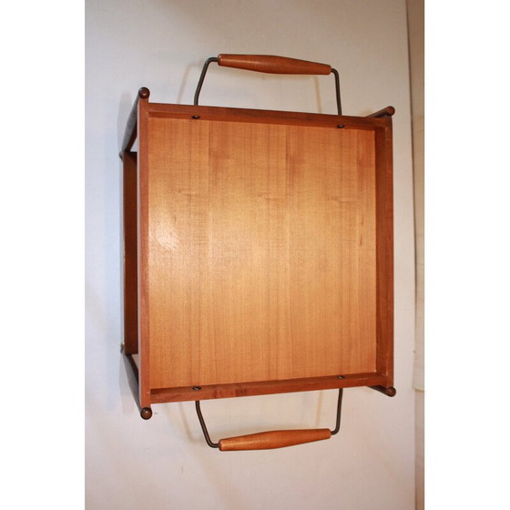 Image 1 of Vintage italian "Fratelli Reguitti" teak and brass trolley for Reguitti, 1950s