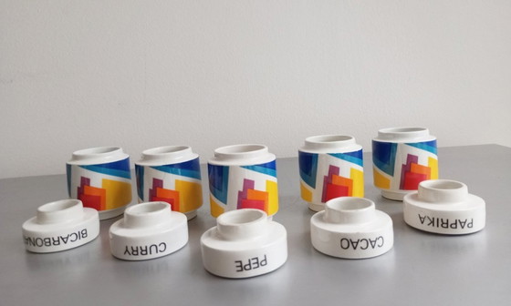 Image 1 of Peter Chinni Constructivist Spice Racks Arte Ceramicana Romana Italy 1970'S