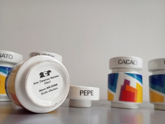 Image 1 of Peter Chinni Constructivist Spice Racks Arte Ceramicana Romana Italy 1970'S