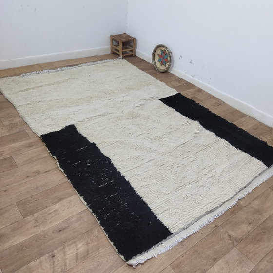 Image 1 of Berber carpet Handgemaakte Zwart En Wit