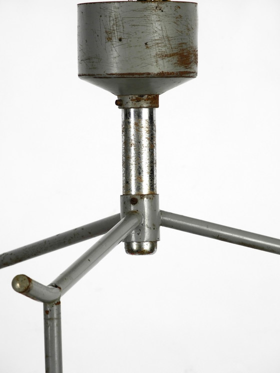 Image 1 of Large Mid Century Industrial metal and glass ceiling light by Josef Hurka for Napako