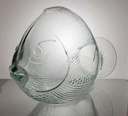 Moulded Glass Fish Jar