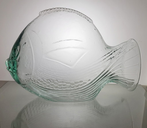 Moulded Glass Fish Jar