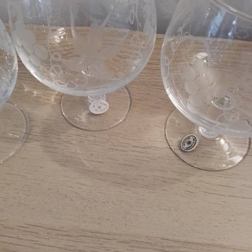 3x Saint Lambert cognac glasses