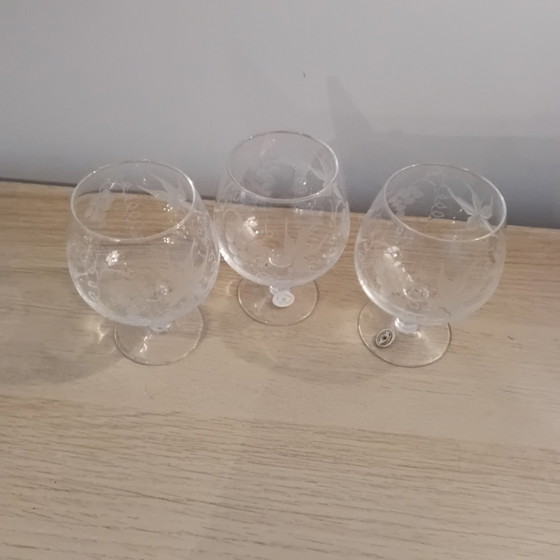 Image 1 of 3x Saint Lambert cognac glasses