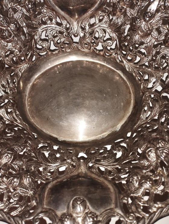 Image 1 of Elegant Large Basket, Antique Centerpiece