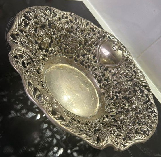 Image 1 of Elegant Large Basket, Antique Centerpiece