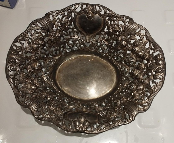 Image 1 of Elegant Large Basket, Antique Centerpiece