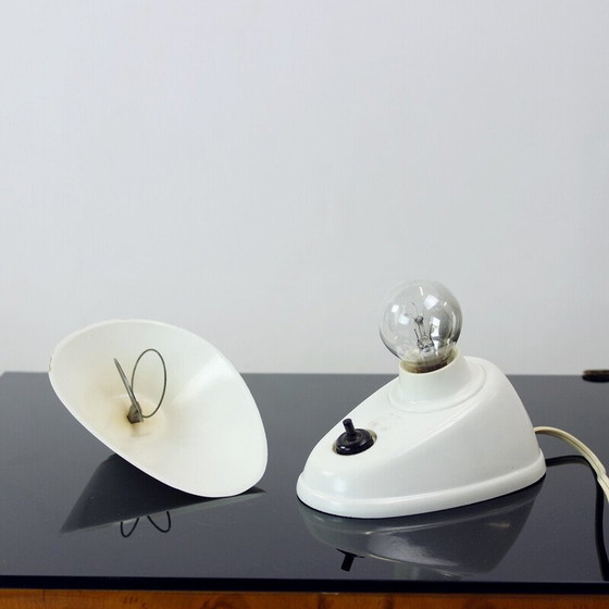 Image 1 of Vintage table lamp in white bakelite by Bauhaus Team, Czechoslovakia 1930s