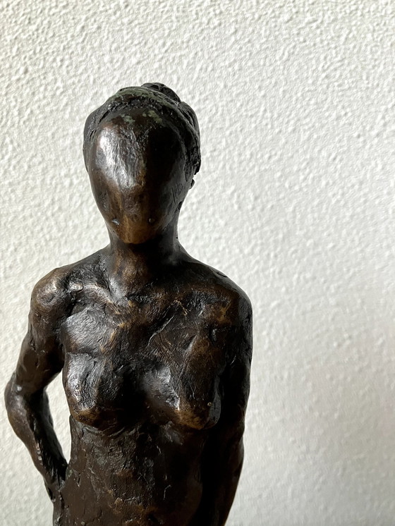 Image 1 of Heavy Bronze Statue Jos De Wit 1954-2018 - 28 Cm High