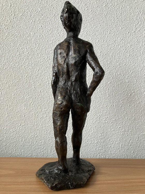 Image 1 of Heavy Bronze Statue Jos De Wit 1954-2018 - 28 Cm High