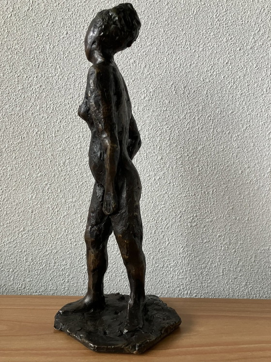 Image 1 of Heavy Bronze Statue Jos De Wit 1954-2018 - 28 Cm High