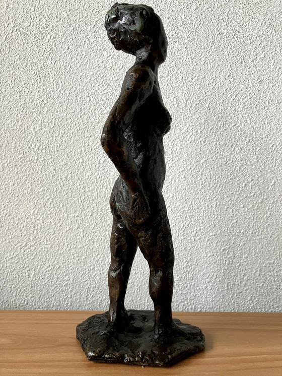 Image 1 of Heavy Bronze Statue Jos De Wit 1954-2018 - 28 Cm High