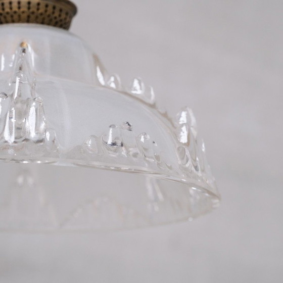 Image 1 of Vintage “Ice” glass pendant lamp, France 1970