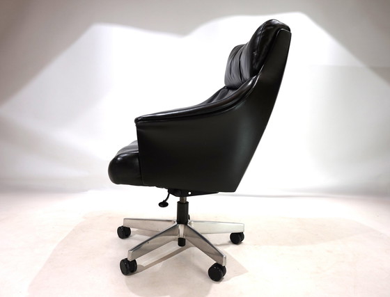 Image 1 of Giroflex 7051 Leather Office Chair By Martin Stoll, 1960