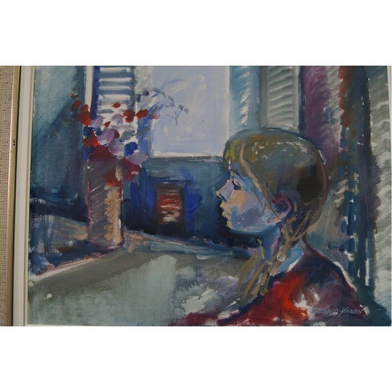 Image 1 of Dipinto ad olio d'epoca di Roald Hansen, Danimarca 1980