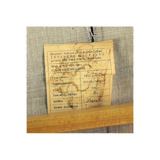 Image 1 of Coppia di poltrone vintage in faggio chiaro e tessuto rosso di Interier Praha, Cecoslovacchia 1971