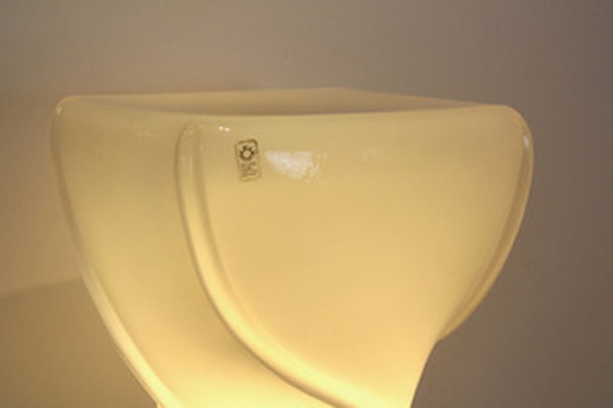 Image 1 of leucos limited edition handmade white opalescent glass table lamp