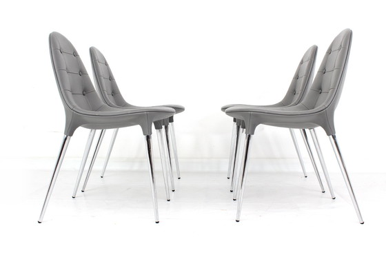 Image 1 of as new, Set of 8 exclusive Cassina Caprice 245 Chair by Philippe Starck with full Y-Leather spec, LP. approx. 12.000 Euro