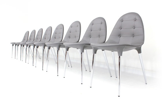 Image 1 of as new, Set of 8 exclusive Cassina Caprice 245 Chair by Philippe Starck with full Y-Leather spec, LP. approx. 12.000 Euro