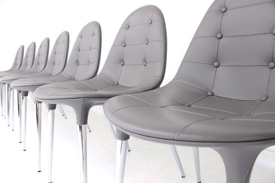 Image 1 of as new, Set of 8 exclusive Cassina Caprice 245 Chair by Philippe Starck with full Y-Leather spec, LP. approx. 12.000 Euro