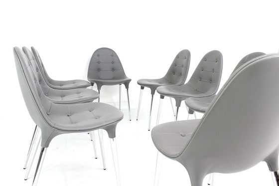 Image 1 of as new, Set of 8 exclusive Cassina Caprice 245 Chair by Philippe Starck with full Y-Leather spec, LP. approx. 12.000 Euro