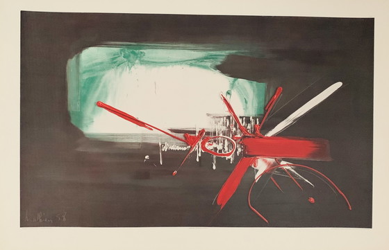 Image 1 of Georges Mathieu: "Komposition, 1958." Signed In the Plate.